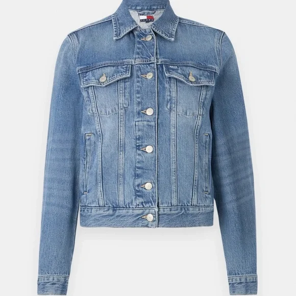 Tommy Jeans Crest & Flag Denim Jacket - Picture 1 of 8